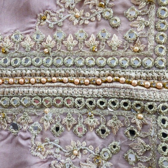 Women's Silk Trouser Pant Mirror Embroidered Sadabahar Designer Pakistani Indian - Picture 9 of 16